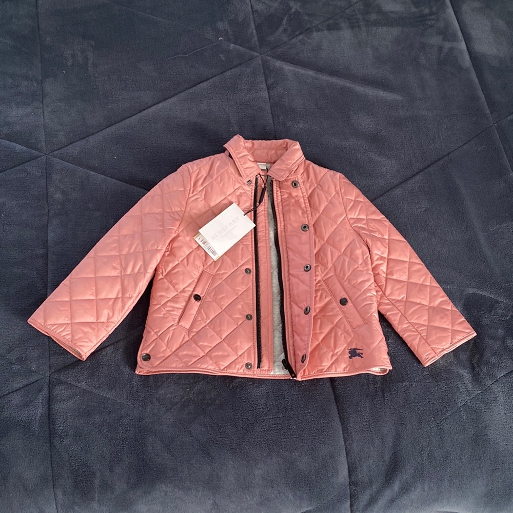 Burberry Pale Ash Rose Mini Lyle Quilted Jacket